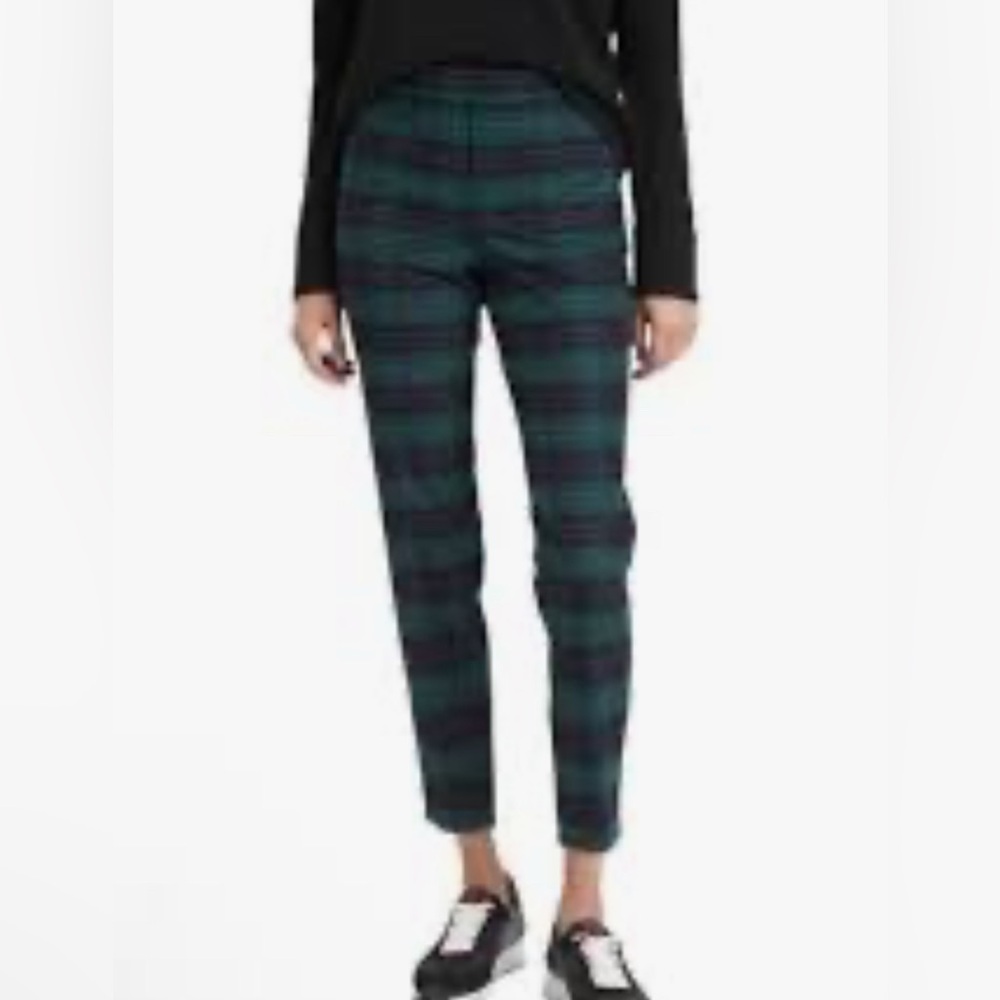 Banana Republic Factory Green Plaid Ankle Pants